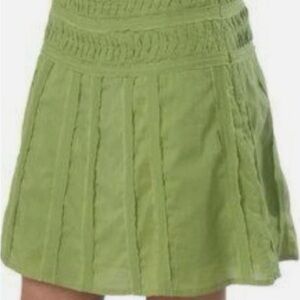 Prana Wm 6 Erin 100% Cotton A Line mini Skirt Boho Lining Spinach Green zip NWT
